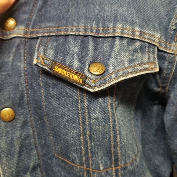Vintage 90s Saddle King‎ Barrel Racing Rodeo Embroidered Jean Trucker Jacket - Picture 7 of 10
